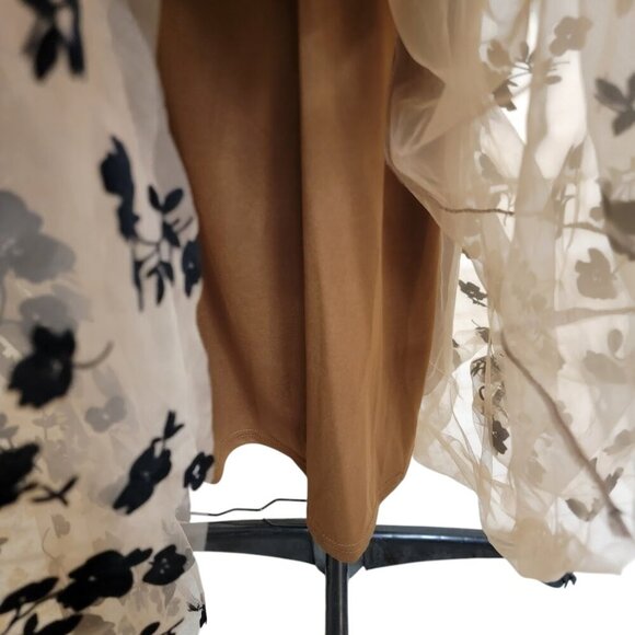 Chicwish Caramel 3D Posy Tulle Skirt – Embroidered Mesh Midi | Size S/M - Picture 7 of 10